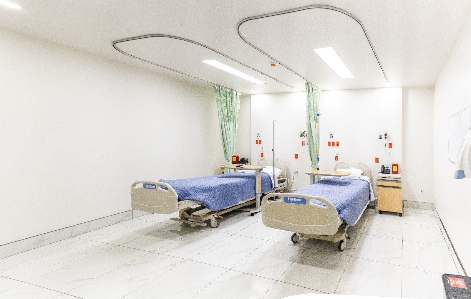 Double shard Blue hospital room