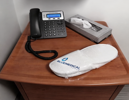 Blue hospital slippers