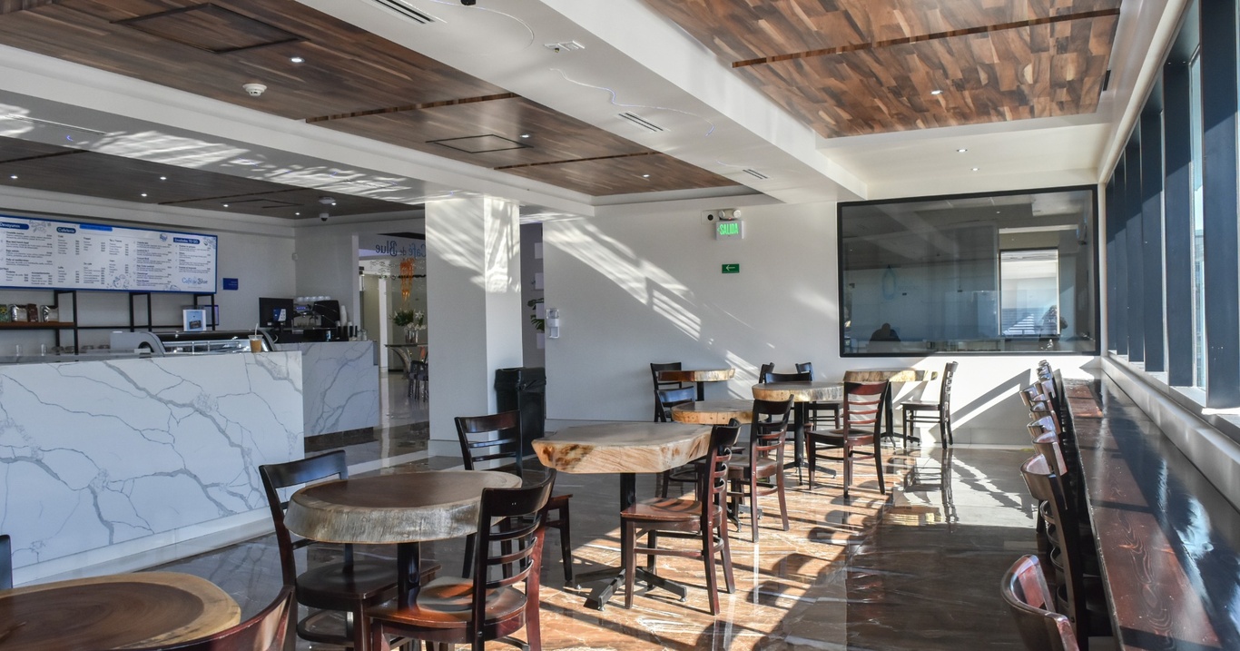 blue hospital cafeteria