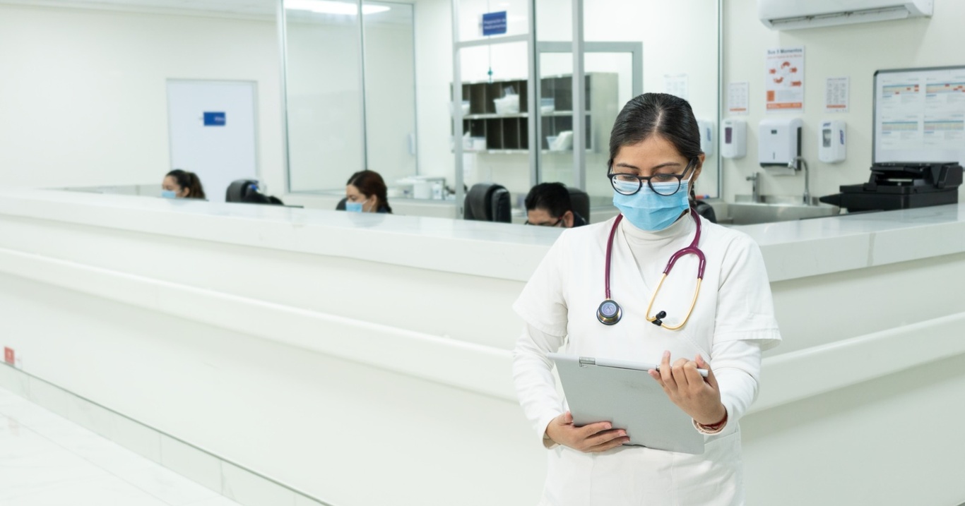 blue hospital nurse station