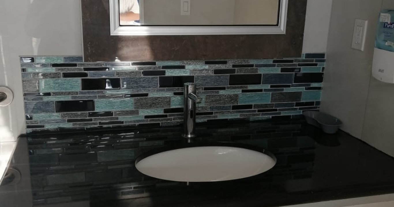 blue hospital restroom